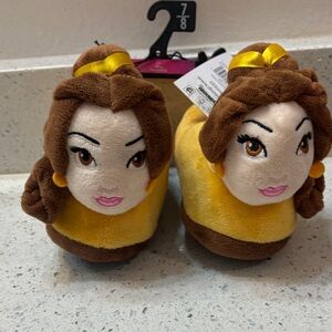 Disney Belle Plush Kids Slippers - Brown and Yellow